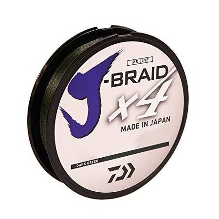 Daiwa JBraid X4 4 Strand Braided Line 10Lb 150Yd Filler Spool Dark Green JB4U10-150DG